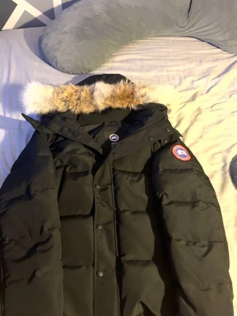 Canada Goose Black Down Puffer Parka with Fur-Trim Hood